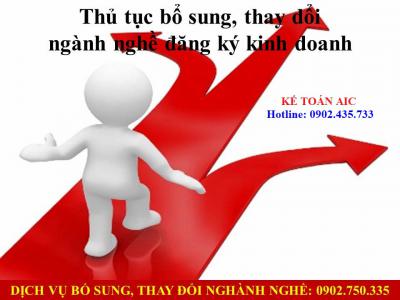 DỊCH VỤ THAY ĐỔI NGÀNH NGHỀ KINH DOANH